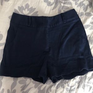 Navy blue scalloped shorts